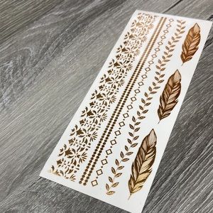 Joico Gold Temporary Feather Arm Band Tattoos